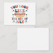 Je ziet er uit als het hete doekje van 4 juli notitiekaartje (Voorkant / Achterkant)