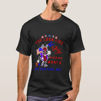 Je ziet er uit alsof ik op 4 juli een warme hond w t-shirt