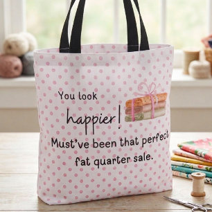 Je ziet er vrolijker uit! Stof fat quarter Tote Bag