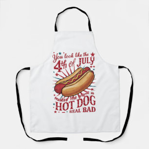 Je ziet eruit als 4 juli, dat doet me een hotdog w schort