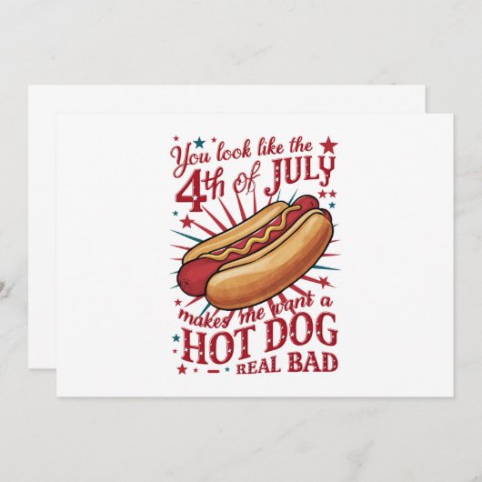 Je ziet eruit als 4 juli maakt me een hotdog kaart (Voorkant / Achterkant)