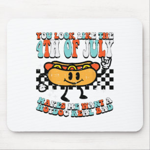 Je ziet eruit als 4th July Retro Hotdog Patriottis Muismat