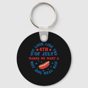 Je ziet eruit als de 4 juli hotdog Amerikaanse Man Sleutelhanger