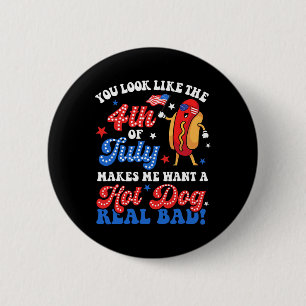 Je ziet eruit als de 4 juli hotdog Real D Ameri Ronde Button 5,7 Cm