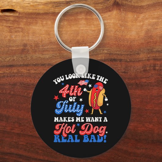 Je ziet eruit als de 4 juli hotdog Real D Ameri Sleutelhanger (Voorkant)
