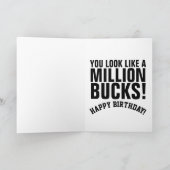 JE ZIET ERUIT ALS EEN MILJOEN BUCKS-DAGKaarten Kaart (Binnen)