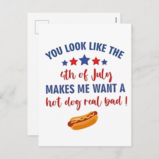 Je ziet eruit alsof 4 juli me doet verlangen feestdagenkaart (Voorkant / Achterkant)