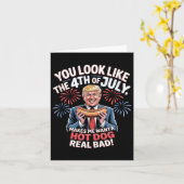 Je ziet eruit alsof de 4e juli me hotdog doet will kaart (Gele Bloem)