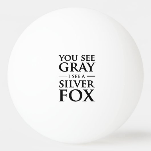 Je ziet grijs, ik zie een zilveren fox pingpongbal (Voorkant)
