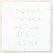 Je ziet nooit een glazen Onderzetter (Achterkant)