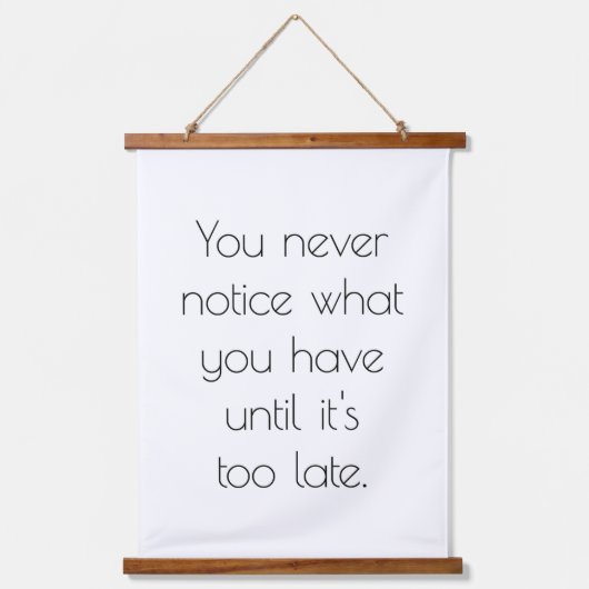 Je ziet nooit houtoppervlak wandtapijt hangend wandkleed (Voorkant)