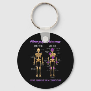 Je ziet wat ik voel skelet fibromyalgie bewustzijn sleutelhanger