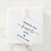 Je zingt 'meer liefde Label', bruiloft blauw Bedankjes Labels (In situ)