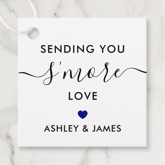 Je zingt 'meer liefde-Label', trouwend marineblauw Bedankjes Labels (Voorkant)