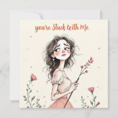 Je Zit Aan Me Vast Feestdagenkaart (Voorkant)