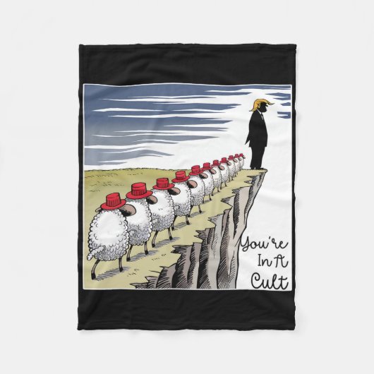 Je Zit In Een Cult - Grappig Anti Trump Fleece Deken (Voorkant)