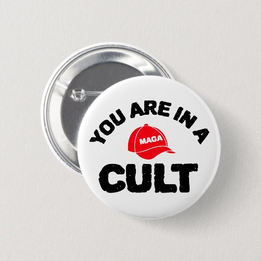 Je zit in een cultus! | Anti-MAGA Awareness Button (Voorkant /achterkant)
