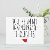 Je zit in mijn ongeschikte gedachten... grappige N Feestdagenkaart (Staand voorkant)