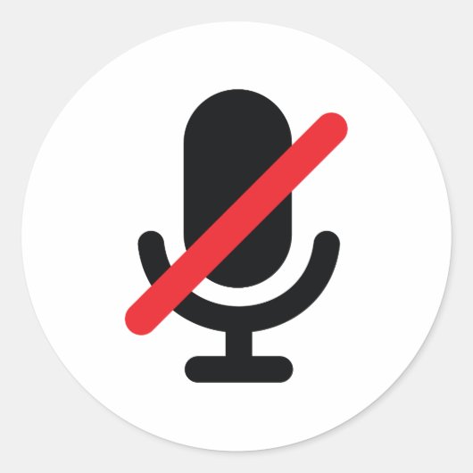 Je zit op de microfoon. ronde sticker (Voorkant)