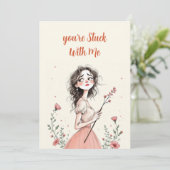 Je Zit Vast Aan Mij Feestdagenkaart (Staand voorkant)