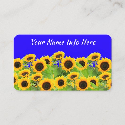 Je zonnebloemen Visitekaartje Oekraïne vlag kleure (Voorkant)