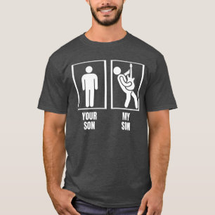 Je zoon mijn zoon basgitaar vader moeder grappige t-shirt