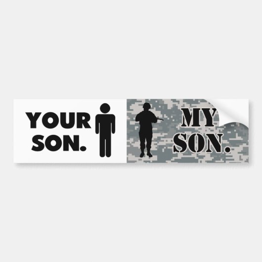 Je zoon Mijn zoon Militaire Mam Bumpersticker (Voorkant)