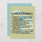 Je zou een Michigander kunnen zijn als: Briefkaart (Voorkant / Achterkant)