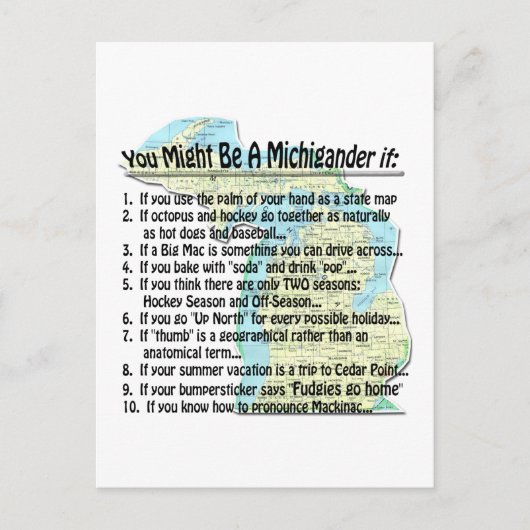 Je zou een Michigander kunnen zijn als: Briefkaart (Voorkant)