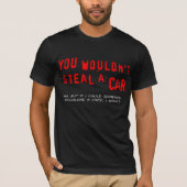 Je zou geen auto stelen t-shirt (Voorkant)