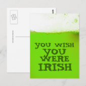 Je zou willen dat je een Irish Green Beer Briefkaa Briefkaart (Voorkant / Achterkant)