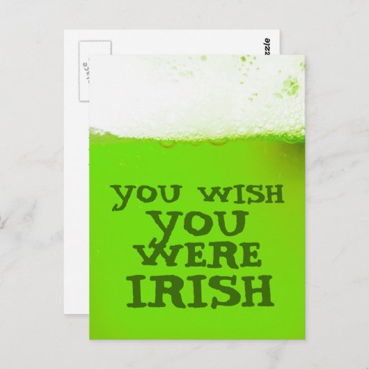 Je zou willen dat je een Irish Green Beer Briefkaa Briefkaart (Voorkant / Achterkant)