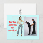 "Je zult alles doen voor je aandacht" briefkaart (Voorkant / Achterkant)