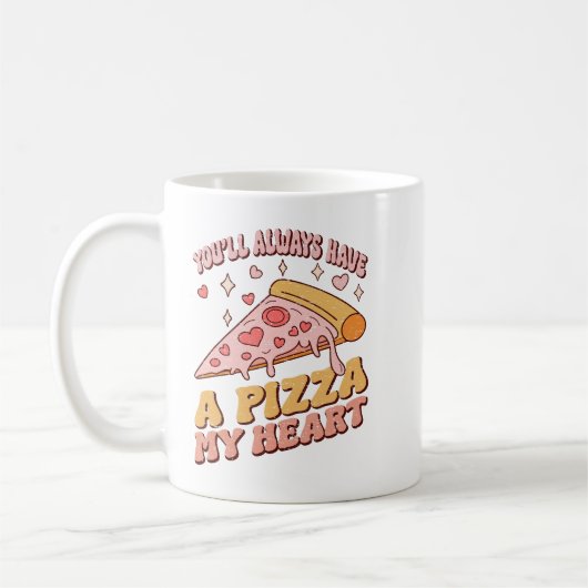 Je zult altijd een pizza in mijn hart hebben koffiemok (Links)