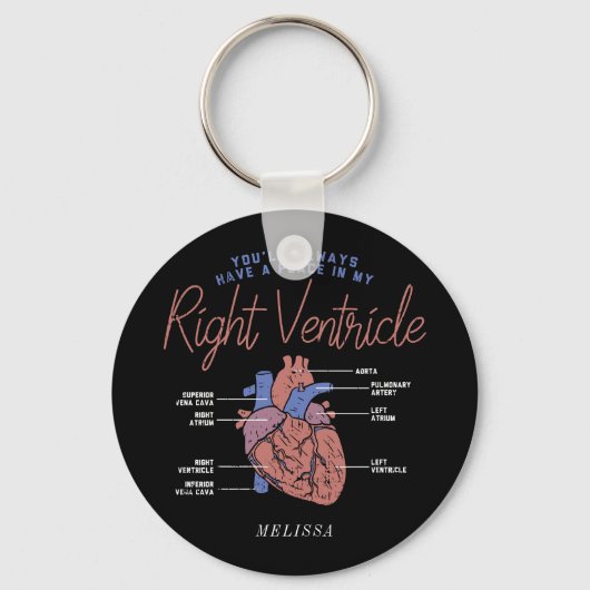 Je zult altijd in mijn hart persoonlijke verpleegk sleutelhanger (Voorkant)