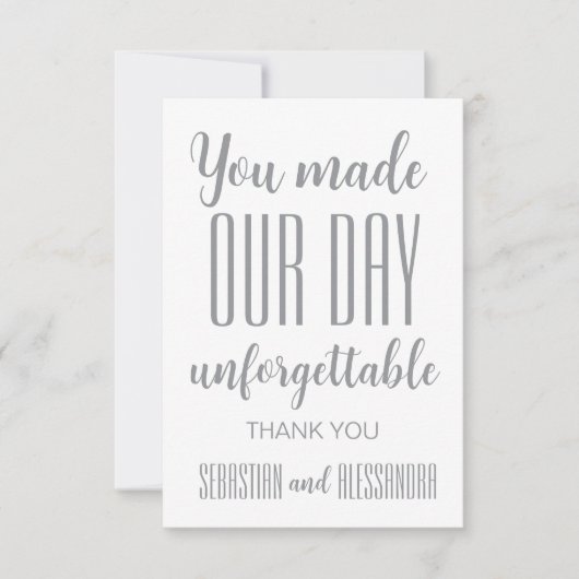 "Je zult er willen zijn" Minimalist Bewaar de datu Bedankkaart (Voorkant)