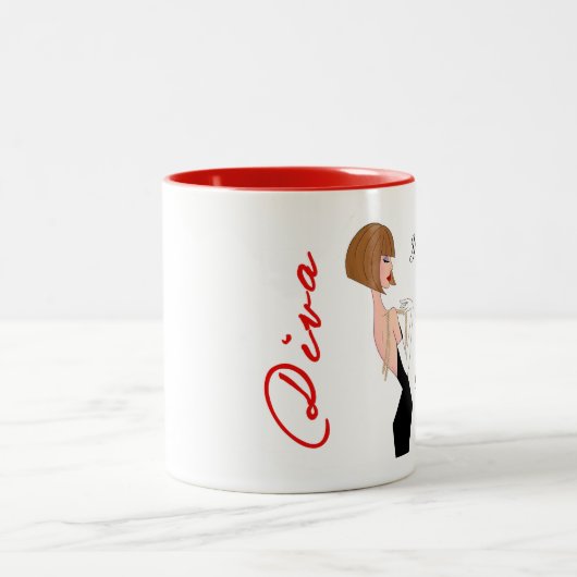 Je zult hier geen gewone man vinden, Dah-ling! Tweekleurige Koffiemok (Center)