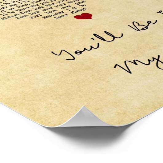 Je zult in mijn hart  hartzong lyrisch zijn poster (Hoek)