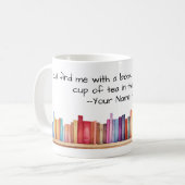 Je zult me vinden met een boek en thee Mok (Voorkant links)