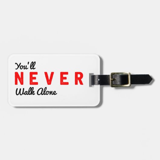 je zult nooit alleen lopen bagagelabel (Voorkant horizontaal)