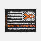 Je zult nooit alleen vechten tegen bloedkanker leu fleece deken (Voorkant (Horizontaal))