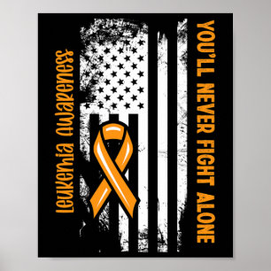 Je zult nooit alleen vechten tegen bloedkanker leu poster