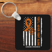 Je zult nooit alleen vechten tegen bloedkanker leu sleutelhanger (Voorkant)