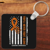 Je zult nooit alleen vechten tegen bloedkanker leu sleutelhanger (Achterkant)