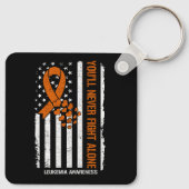 Je zult nooit alleen vechten tegen bloedkanker leu sleutelhanger (Achterkant)