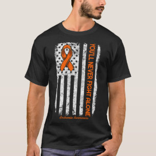 Je zult nooit alleen vechten tegen bloedkanker leu t-shirt