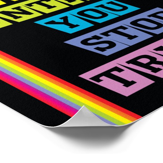 "Je zult nooit falen totdat je stopt met het probe Poster (Hoek)