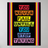 "Je zult nooit falen totdat je stopt met het probe Poster (Voorkant)