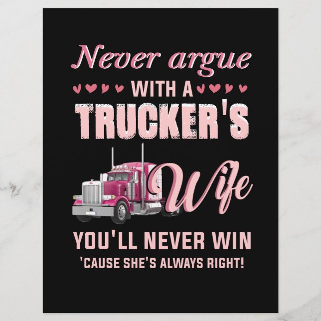 Je zult nooit winnen met een trucker vrouw. briefhoofd (Voorkant)