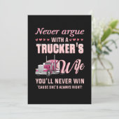 Je zult nooit winnen met een trucker vrouw. kaart (Staand voorkant)